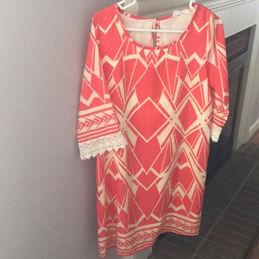 Coral patterned dress
